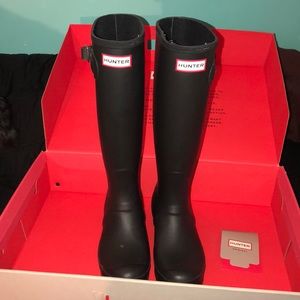 Tall Matte Black Hunter Boots
